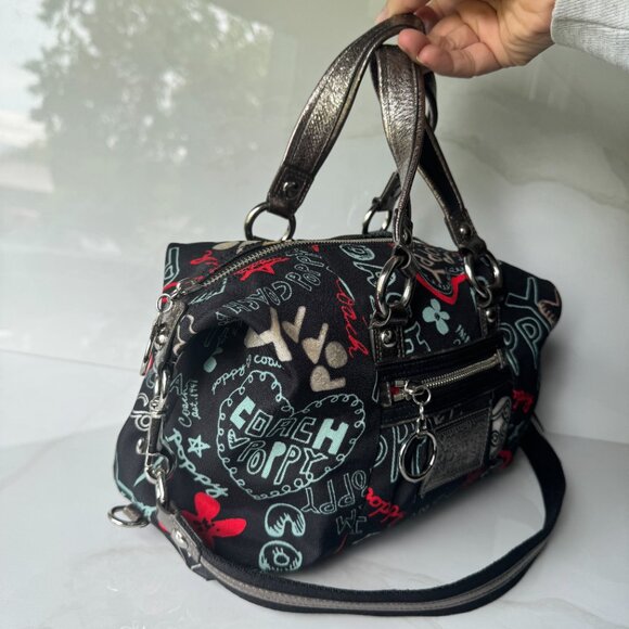 COACH POPPY GRAFFITI LUREX SATCHEL BAG #16200 - Picture 15 of 16